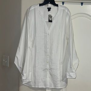 Torrid Long Sleeve Pintuck Button Up Shirt Size 5 (Size 28)